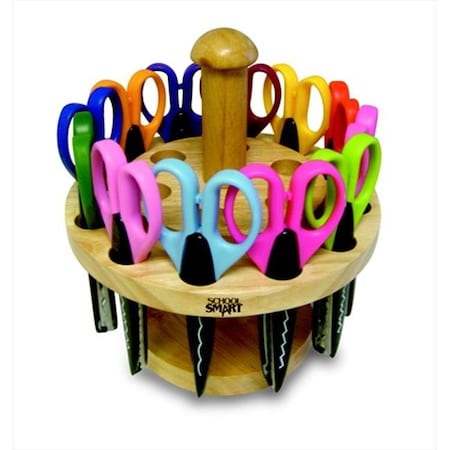 School Smart School Smart 085009 6.5 x 2.5 In. Paper Edger Scissor Set With Oak Stand; Set - 24 85009